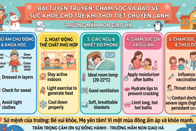 BÀI TUYÊN TRUYỀN CHĂM SÓC SỨC KHOẺ CHO TRẺ KHI TRỜI LẠNH