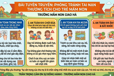 BÀI TUYÊN TRUYỀN PHÒNG TRÁNH TAI NẠN THƯƠNG TÍCH CHO TRẺ